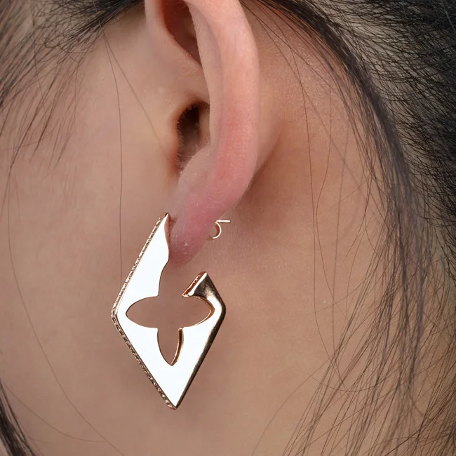 Бесплатная доставка поверхности гладкие геометрические декор циркон серьги