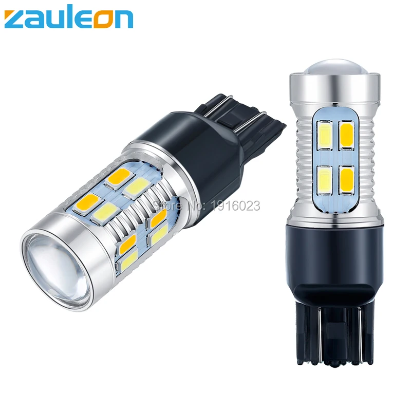 Zauleon 2 шт. T20 W21/5 Вт 7443 20 светодиодный 5630 SMD автомобильный Янтарный/желтый белый