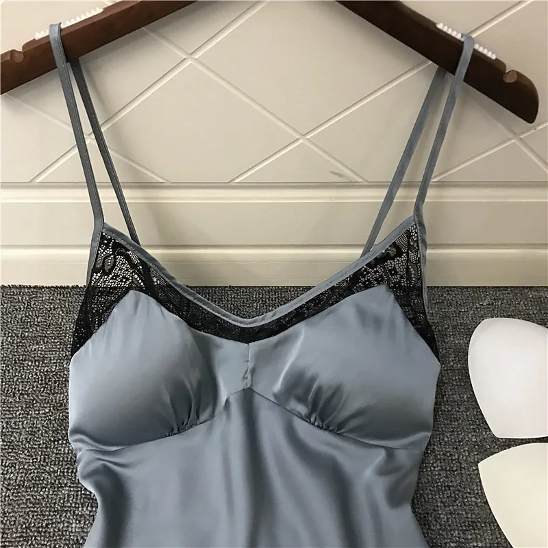 Daeyard Silk Pajamas For Women Satin Cami And Shorts 2Pcs Pajama Set Sexy Lace Pyjamas Sleepwear Summer Pijamas Home Clothes | Женская