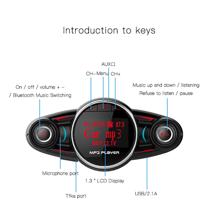 Bluetooth автомобильный комплект свободные руки fm передатчик MP3 плеер 12В 24В FM