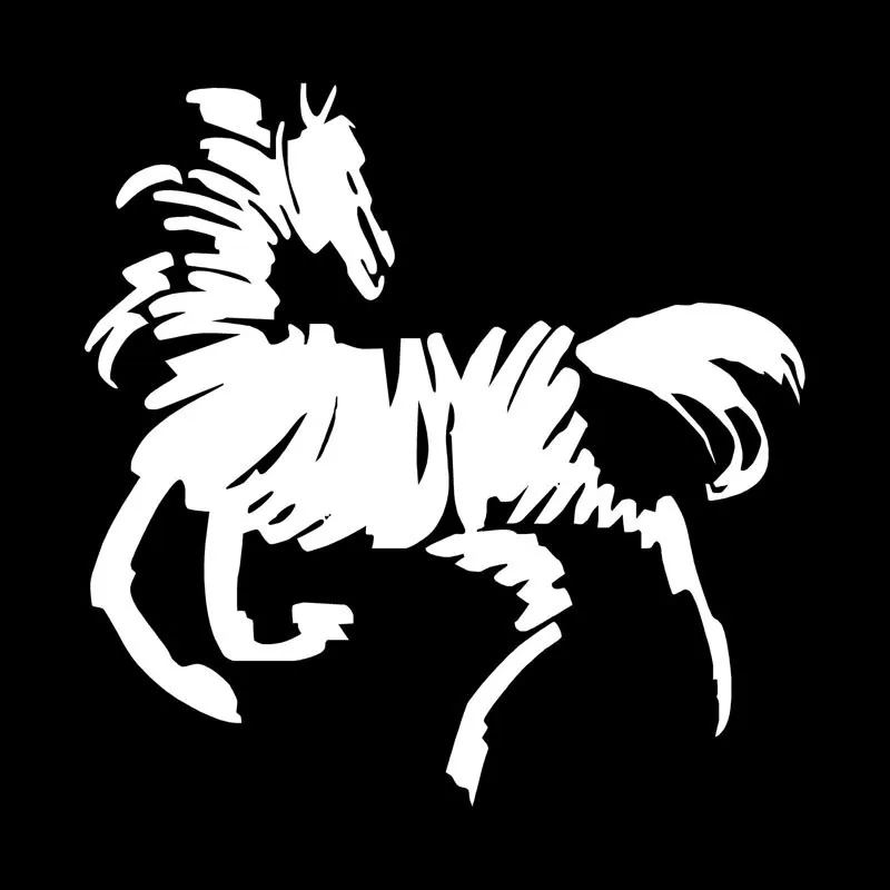 14.6*14.6CM Graffiti Horse Creative Car Styling Decal Stickers Motorcycle Decorative Sticker Black/Silver C9-1229 | Автомобили и