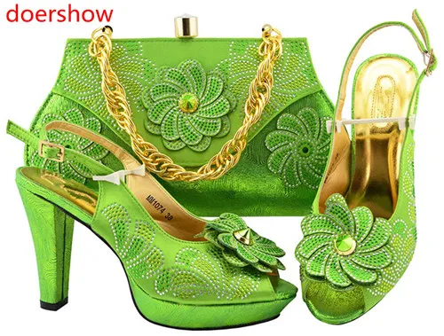 Doershow итальянские персиковые туфли с подходящими сумками женские подходящие и
