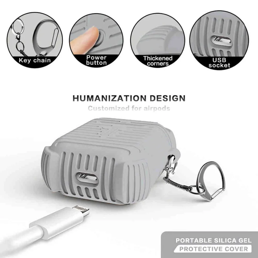 Мягкий Силиконовый противоударный защитный чехол для Apple AirPods Fundas футляр