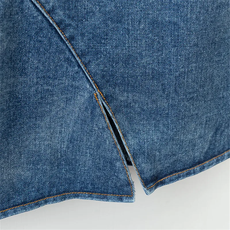 

Asymmetrical Patchwork Denim Skirts Women Nice Summer Fashion A-line Pocket Skirt Woman Casual Clothing Female Ladies