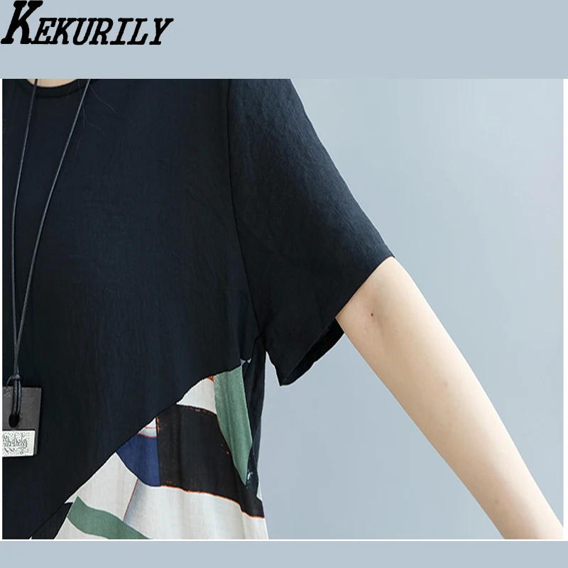 Для женщин большие размеры платье плюс размер платья из хлопка и льна Лето