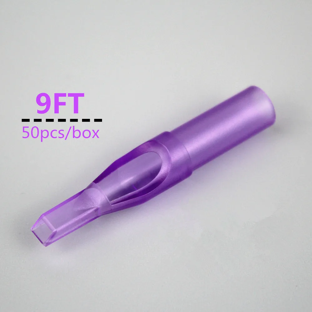 9F Коробка 50 шт 5F 7F 9F 11F 13F 15F фиолетовый стерильные одноразовые пластиковые татуировки наконечники в комплекте - Номер модели: 9F