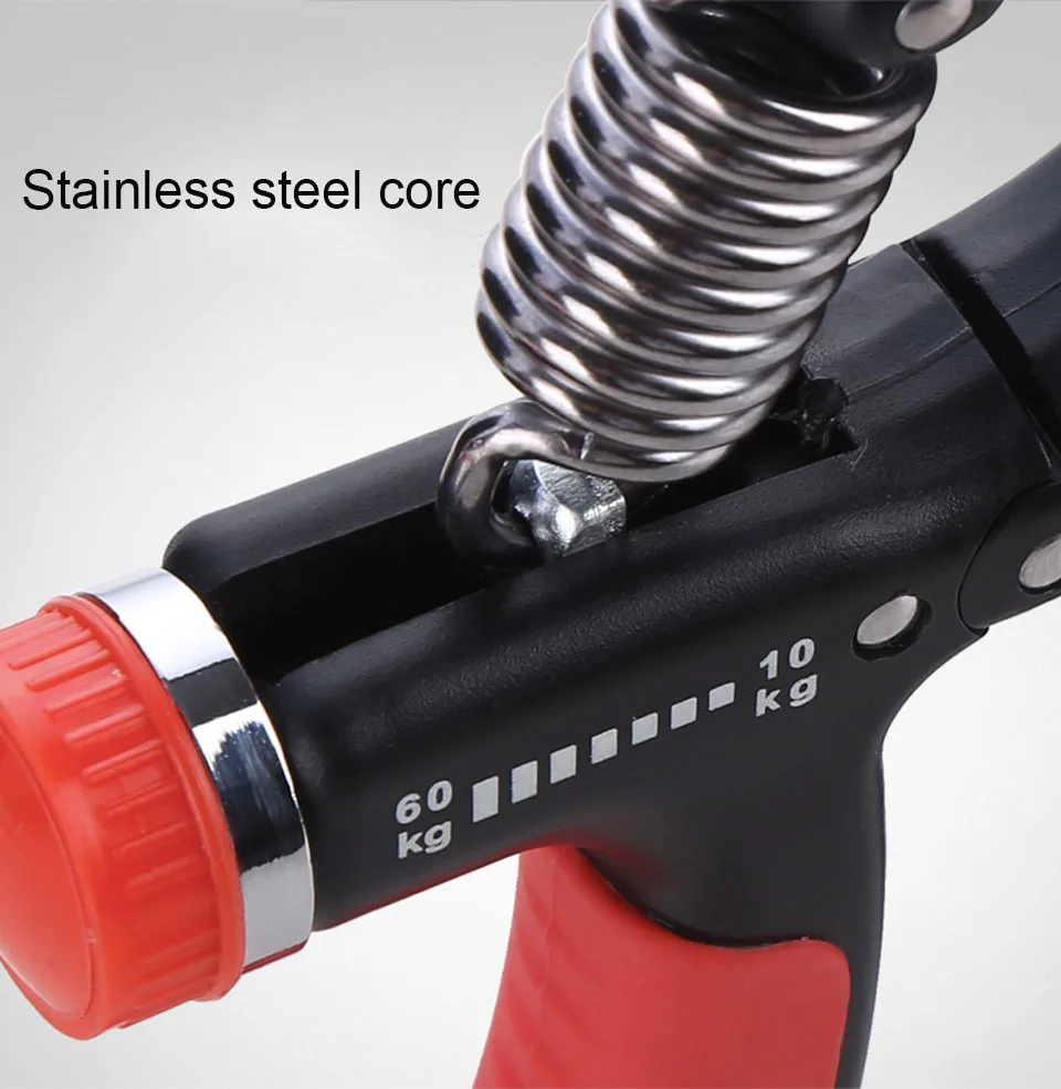 

10-60Kg Adjustable Heavy Gripper Fitness Hand Exerciser Grip FatGrip Wrist Increase Strength Spring Finger Pinch Carpal Expander