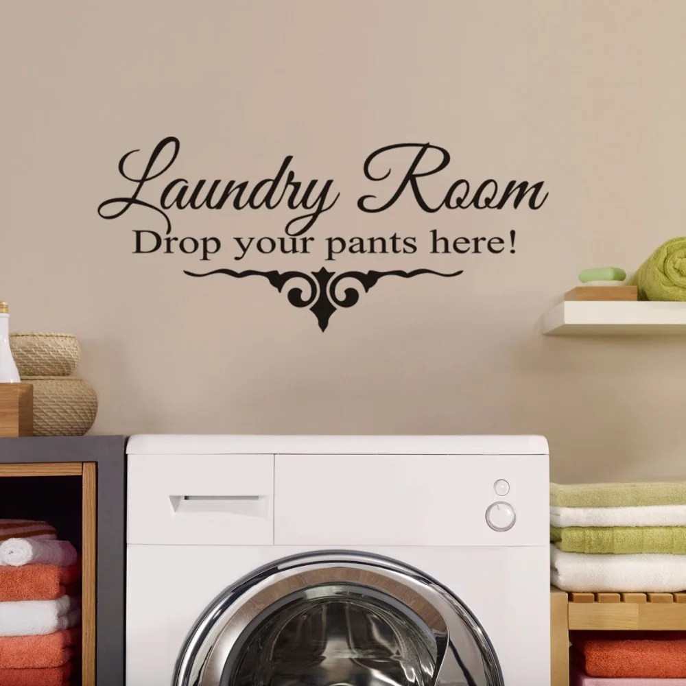 Drop Your Pants здесь табличка с надписью прачечной наклейки на стену тряпичный знак
