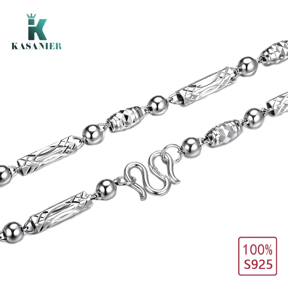 Мужское бамбуковое ожерелье KASANIER ювелирное изделие из 100% настоящего серебра S925