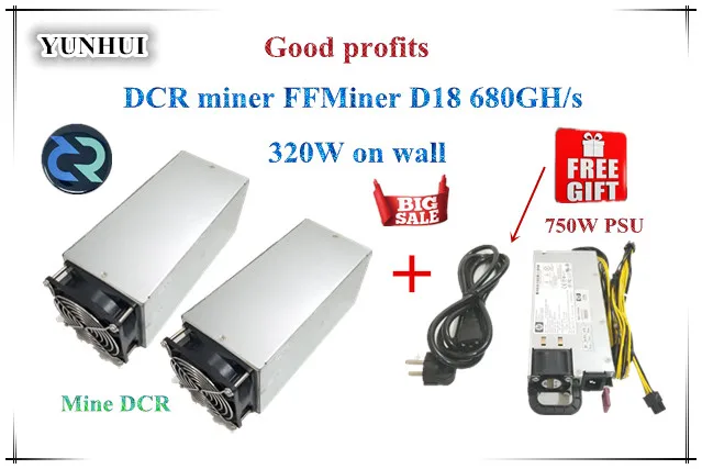 DCR miner FFMiner D18 680GH/S 320W 1 Набор экономичности выше чем Innosilicon D9 для с PSU хорошей