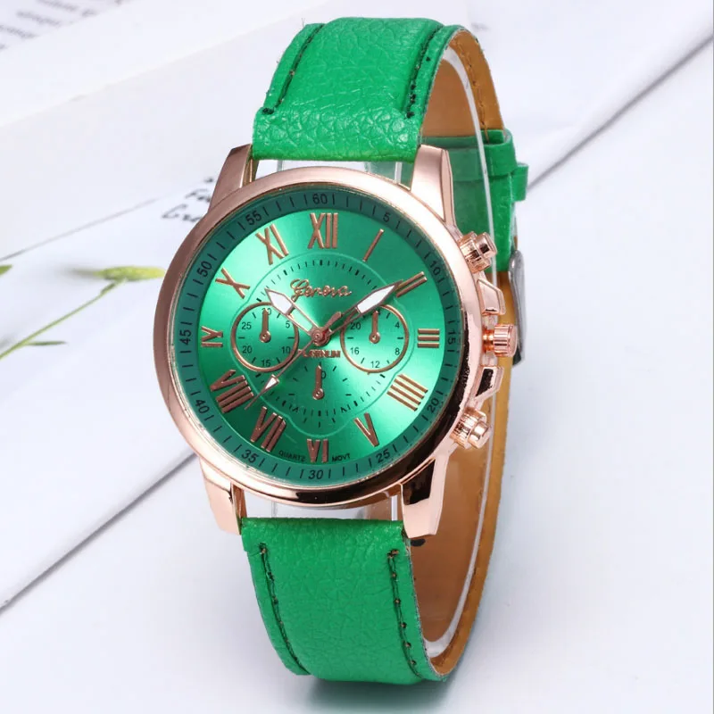Модные Женские Аналоговые кварцевые наручные часы из искусственной кожи новинка