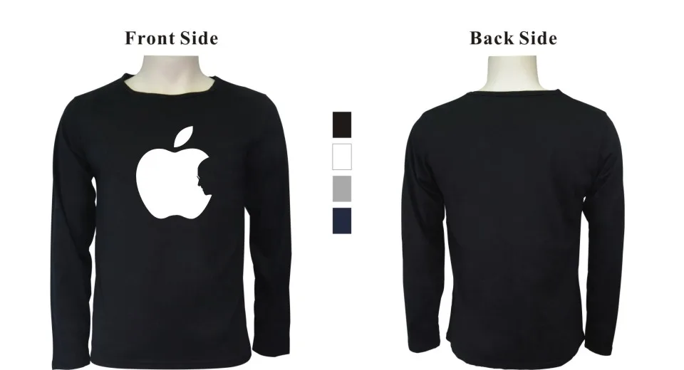 Apple Стив Джобс 4 цвет хлопка с длинным рукавом Футболка Лидер продаж плюс Размеры