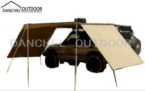 Уличный автомобильный тент DANCHEL, боковой тент с двумя удлинителями 3 м для крыши автомобиля, тент цвета хаки, боковой тент
