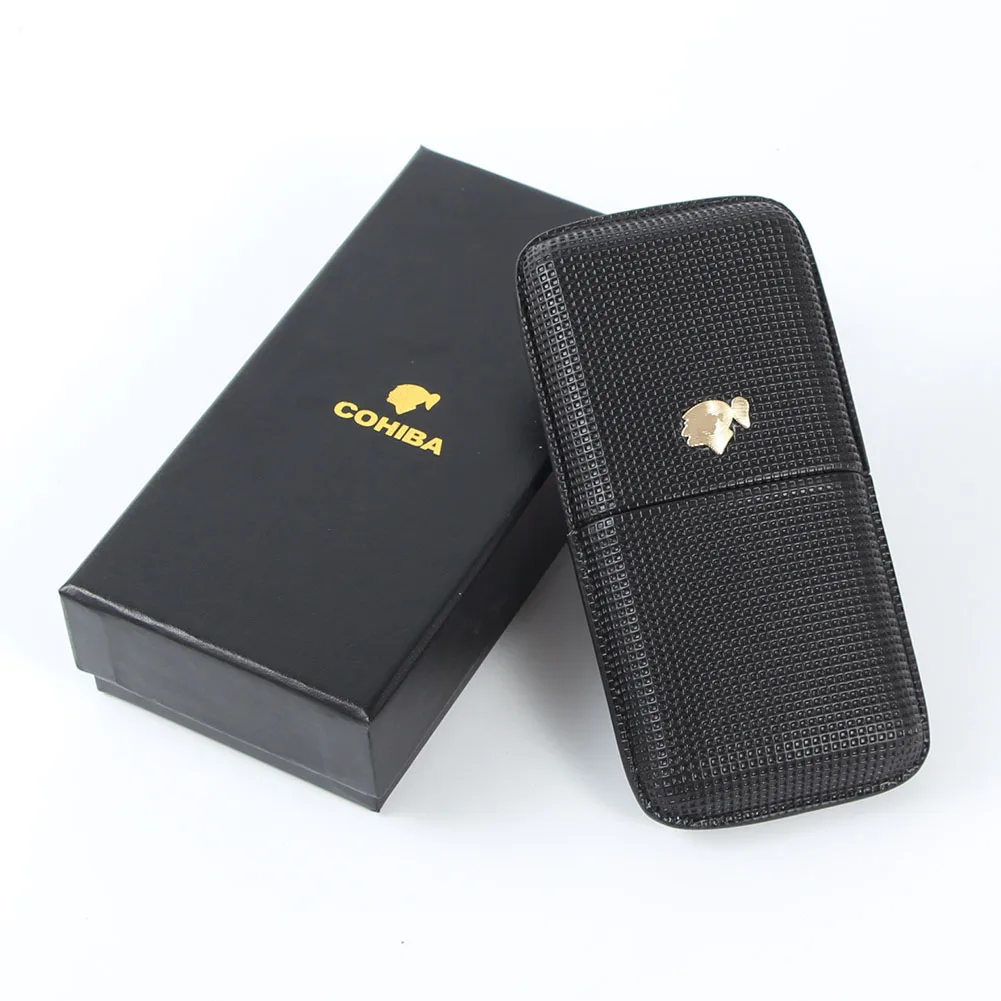 COHIBA Кожаный Портсигар футляр для коробки хранения сигарет 3 чехол сигар коробка