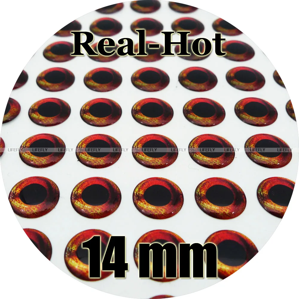 14mm 3D Real.Hot / Wholesale 200 Soft Molded 3D Holographic Fish Eyes, Fly Tying, Jig, Lure
