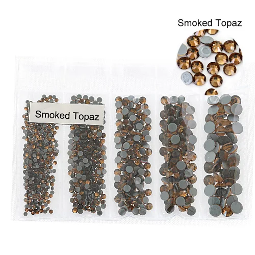 Smoked Topaz Смешанные размеры стеклянные стразы исправление хрусталя и искусственного алмаза AB железо на стразы Flatback исправление стразы для одежды B3700 - Цвет: Smoked Topaz