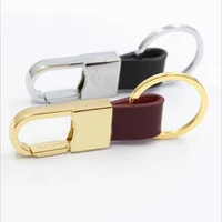 2pcs auto car keychain fashion black leather key rings gift mens gold and silver auto key holder car accessories keychain car
