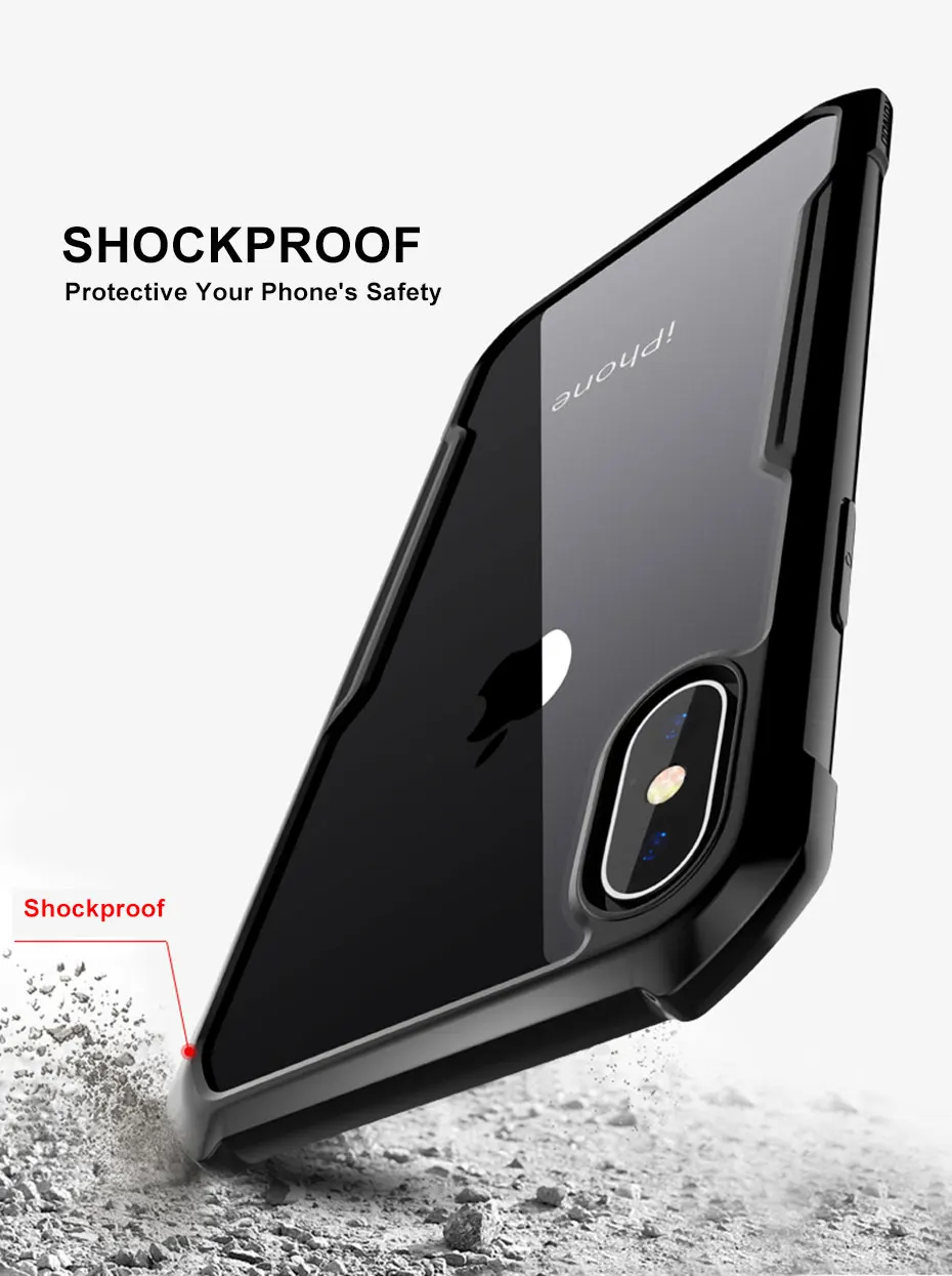 Роскошный прозрачный чехол для iphone x xs max xr 6s 7 8 plus противоударные силиконовые