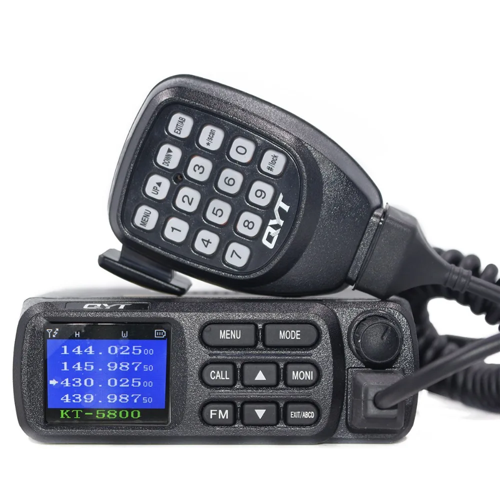QYT KT-5800 12/24V VHF Любительская рация двойного диапазона с Quad Band мобильный трансивер грузовик Quad в режиме ожидания Цвет Экран мини автомобиль Ham Радио Амадор QT5800