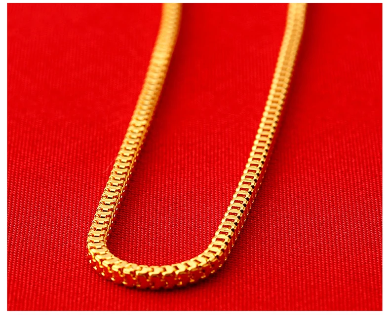 XXX 24K ожерелье из чистого золота Настоящее AU 999 однотонная Золотая цепь мужская простая Мода высококлассные трендовые классические ювелирные изделия горячая Распродажа Новинка