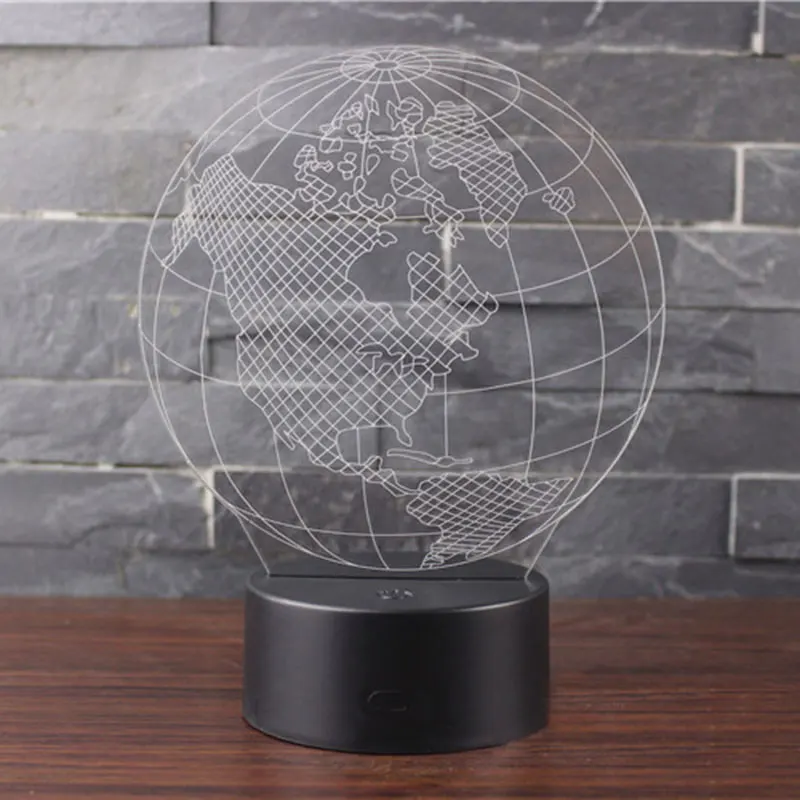 Карта Америки тема 3D лампа светодиодный ночсветильник 7 цветов Изменение