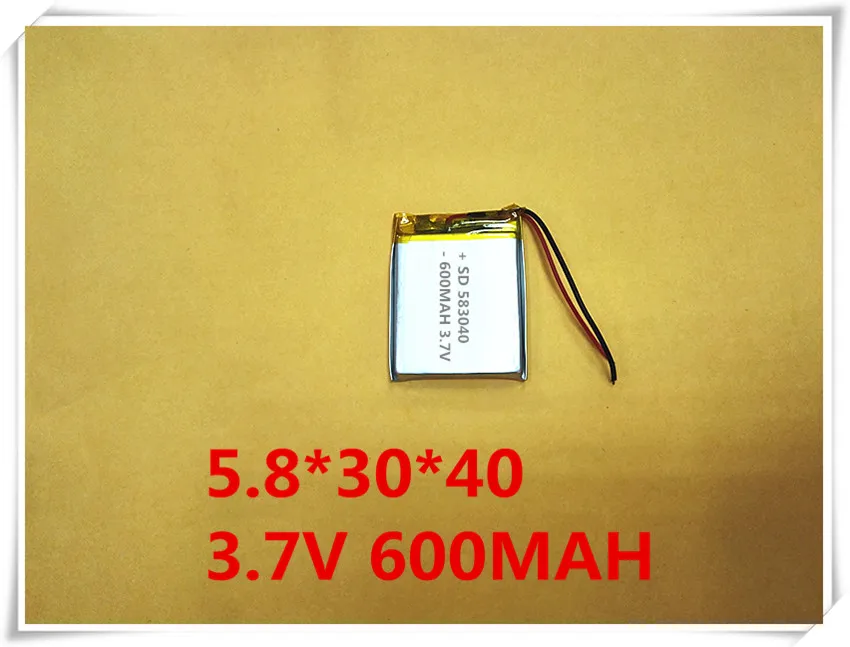 

(free shipping)(5pieces/lot)583040 600mah lithium polymer battery quality goods quality of CE FCC ROHS certification authority