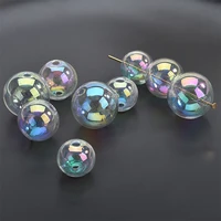 new arrived 20pcslot geoemtry rounds shape colorful glass transparent balls diy jewelry earringgarment pendant accessory