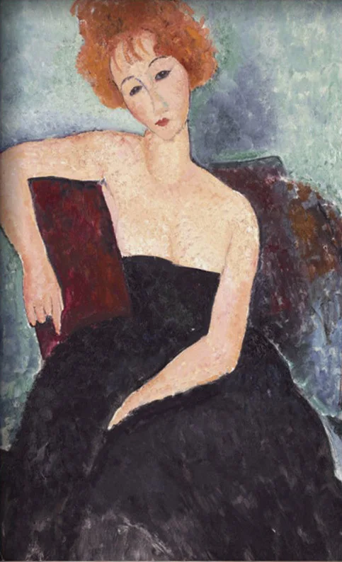 Красная голова женщины Amedeo Modigliani искусство онлайн для продажи высокое качество