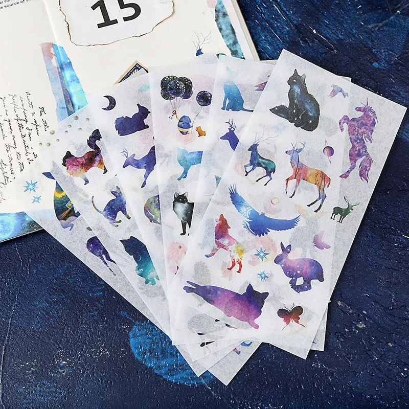 6 шт./лот декоративные наклейки для домашних животных Dream Starry sky cat клейкие
