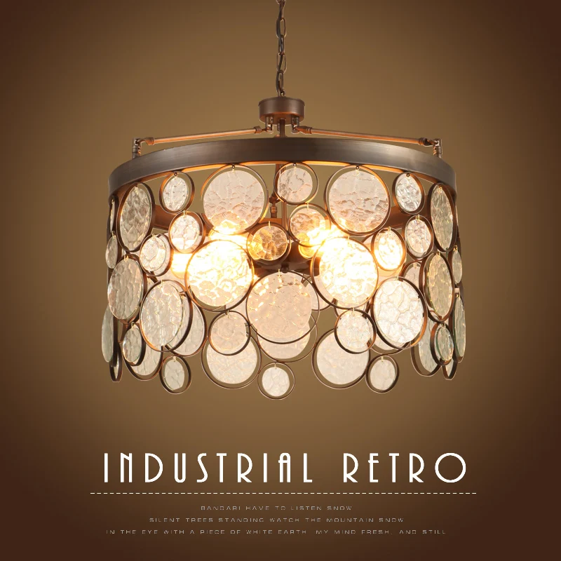 Железный Хрустальный подвесной светильник в американском стиле потолочные