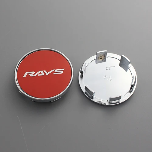 red rays chrome cap Ком 4 шт. 54/тонкий УФ-фильтр 49 мм с Зажим для колеса Крышка для диски универсальный центр крышки настольная лампа из хрома и черные Лучи волк знак покрытие автомобиля стикеры колпачок ступицы centro закуски - Цвет: red rays chrome cap