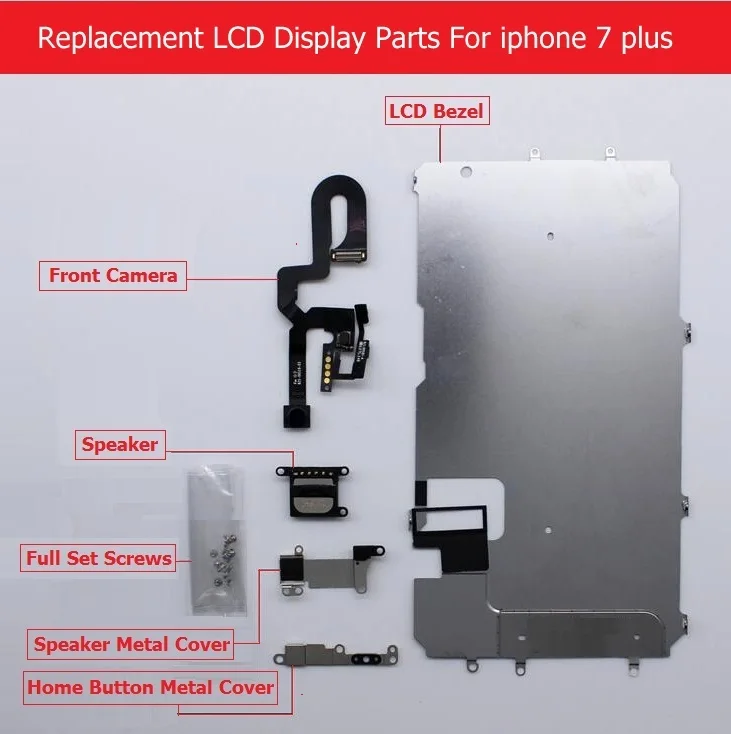 Запасные части для ЖК-экрана iPhone 7 plus металлическая рамка ЖК-дисплея/фронтальная