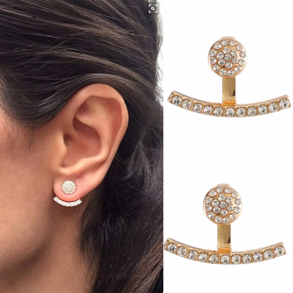 Серьги пусеты с кристаллами 1 пара модные элегантные Ювелирное Украшение для