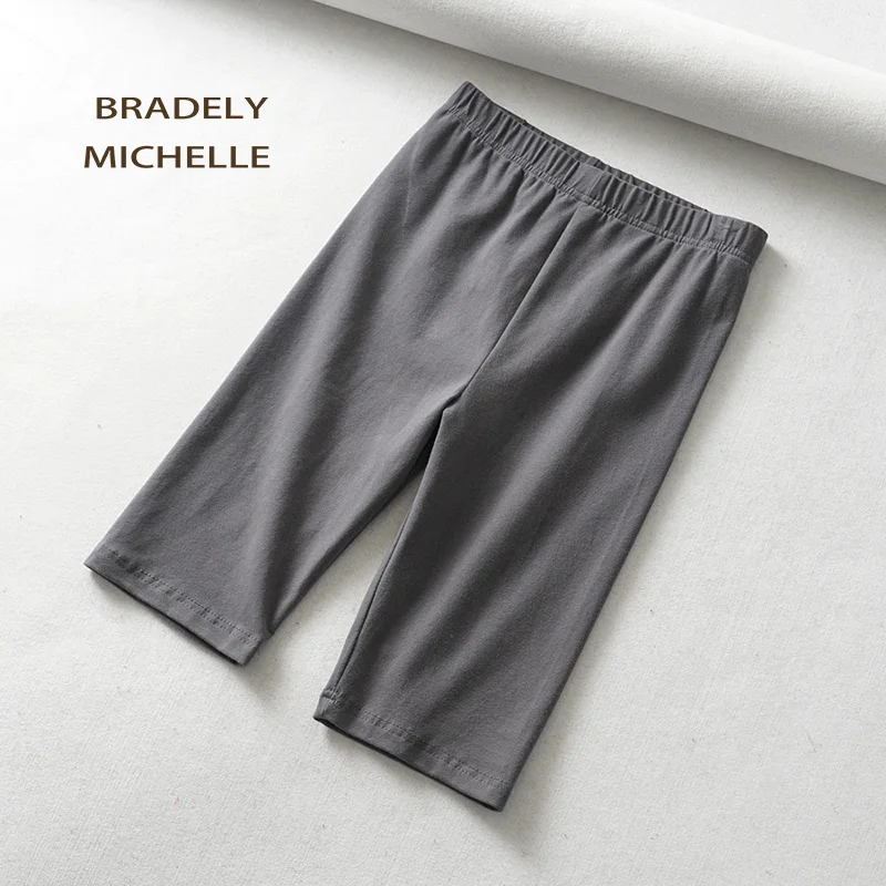 BRADELY MICHELLE сексуальные женские хлопковые эластичные однотонные тонкие леггинсы до колена с высокой талией женские