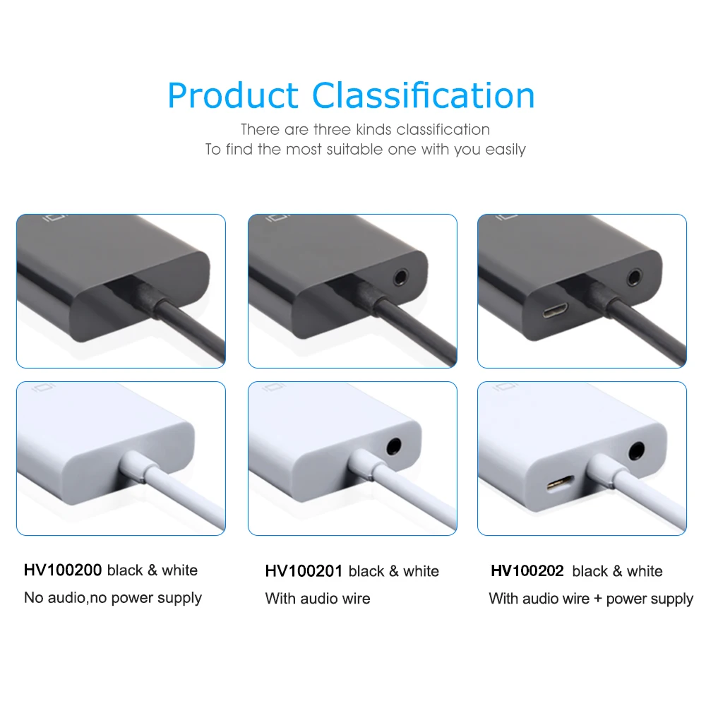 MOOJECAL адаптер hdmi-vga штекерным конвертер с разъемом 1080 P цифро аналоговый