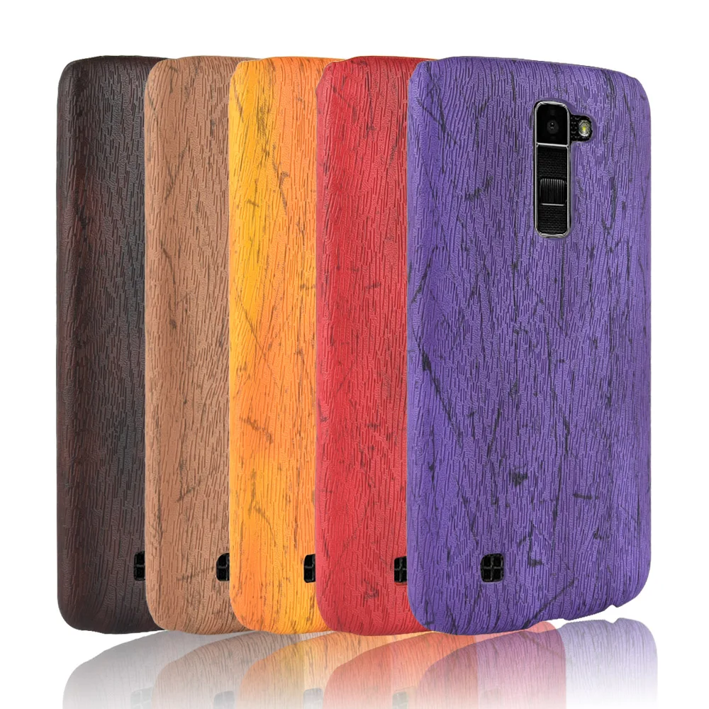 For LG K10 M2 K420N K430 K430ds Case Hard PC+PU Leather Retro wood grain Phone G10 Cover Luxury Wood for |