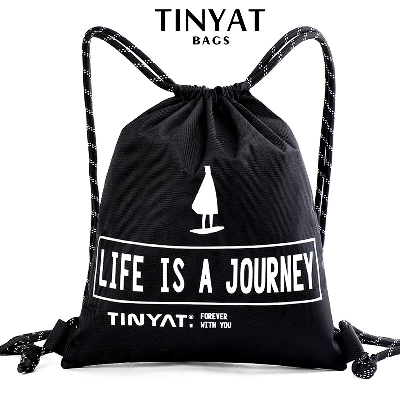 TINYAT мужской женский рюкзак на шнурке супер легкий спортивный плечо