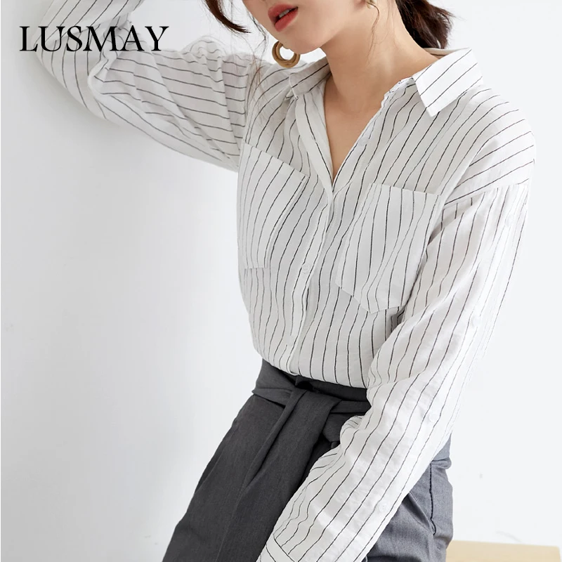 Женская шифоновая блузка с длинным рукавом фонариком Повседневная Свободная