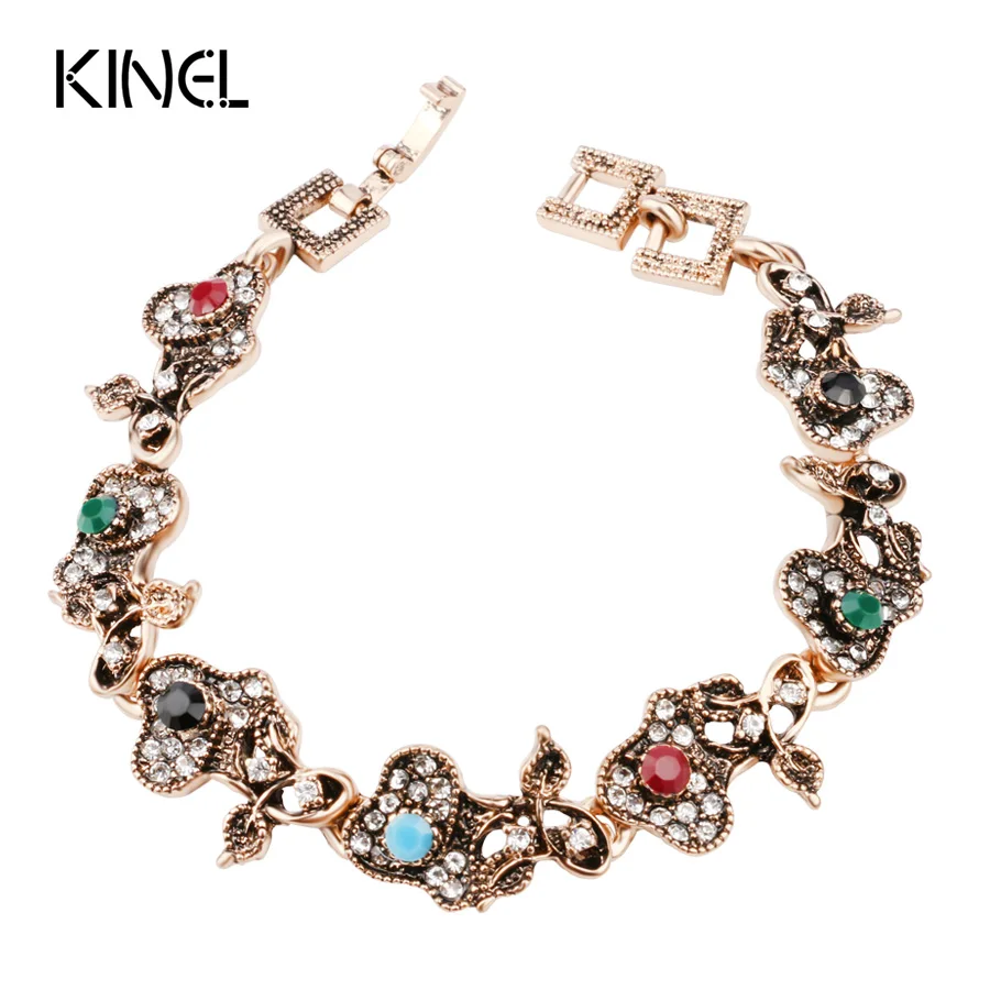 Женский винтажный браслет из смолы и белого кристалла|bracelets for women gold|gold colorwomen bracelet