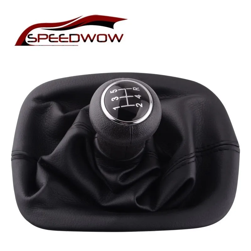 SPEEDWOW Car Gear Shift Knob With Gaitor Leather Boot Cover Gaitor Gaiter Boot Cover For VW For PASSAT B5 Volkswagen