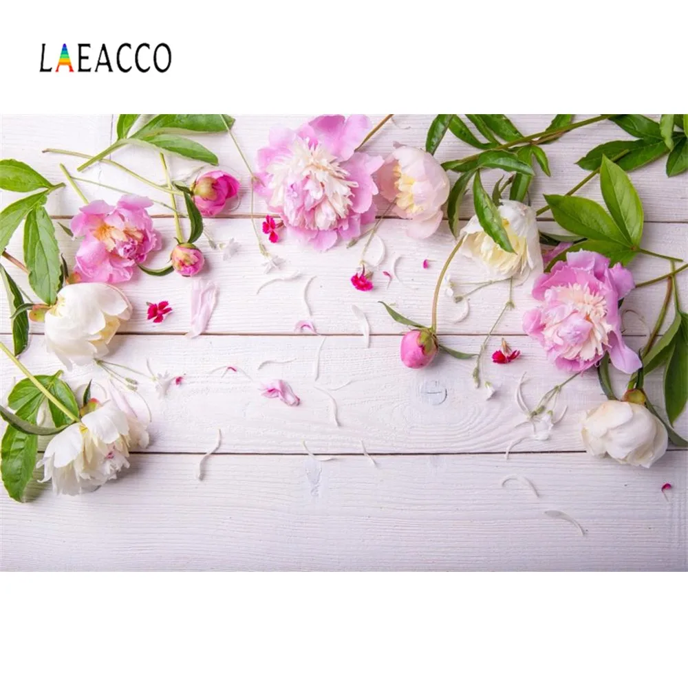 Laeacco виниловые доски весенние цветочные лепестки Детская кукла питомец фото