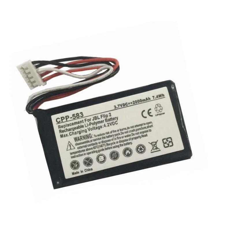 AEC653055 2P аккумулятор AEC6530552P для JBL Flip 2 Bluetooth динамик 3 7 в 2000 мАч литий полимерная