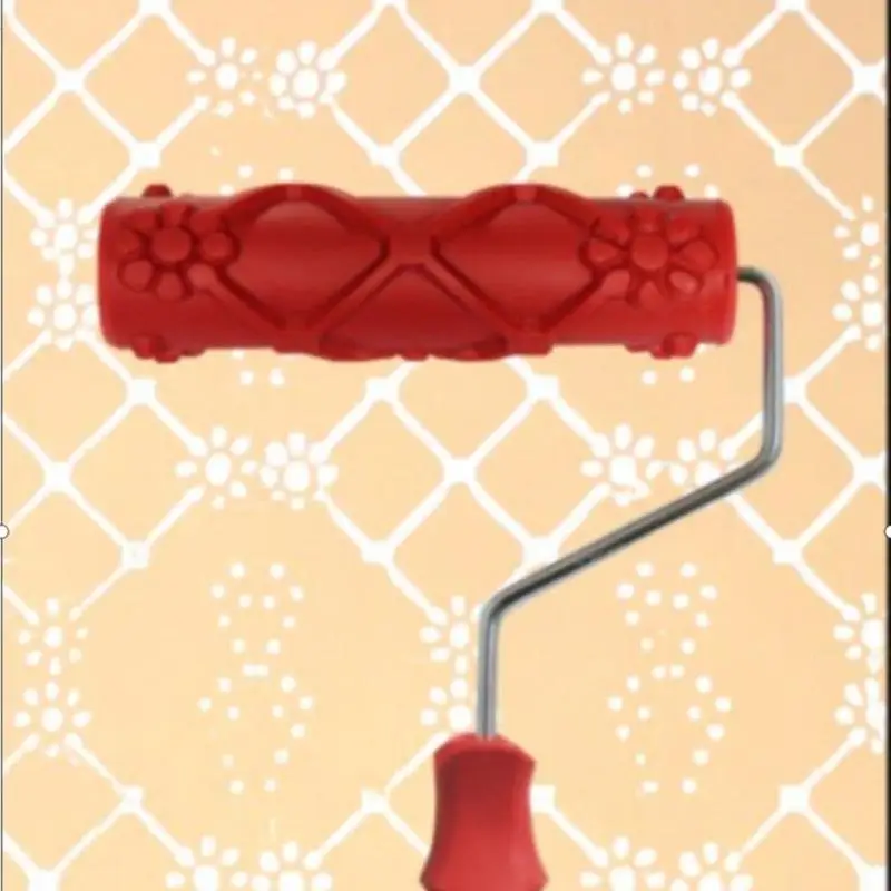 

DIY Pattern Rubber Roller Wall Decoration Art Paint Wall Embossing Roller Paint Rollers with Handle Painting Supplies