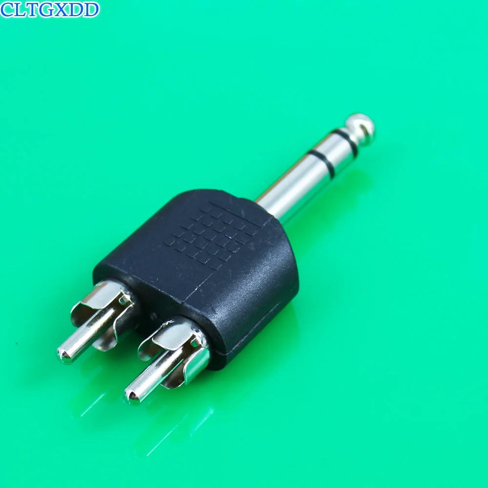 

cltgxdd mono Jack 6.35mm to 2xRCA plug terminal M-M audio video earphone cable adapter wire connector