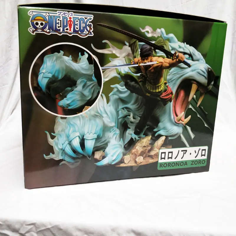 Одна деталь POP Roronoa Зоро 23 см Боевая версия тигра фигурка GK окрашенная Фигурка делюкс ПВХ Коллекционная модель игрушки Brinquedo
