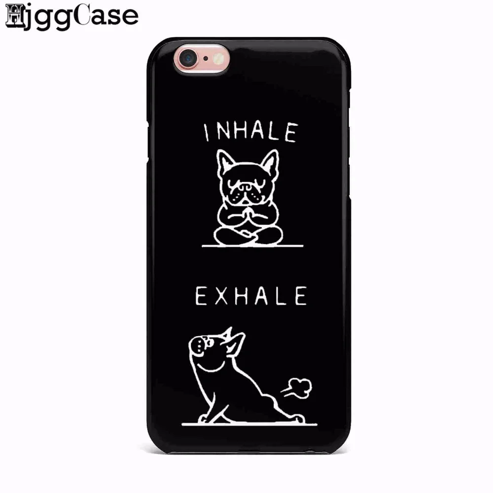 Милый Французский бульдог Inhale выдыхающий чехол для телефона iPhone X 8 8 Plus 7 7 Plus 6 6s Plus 5s SE Мягкий ТПУ черный чехол для телефона оболочка