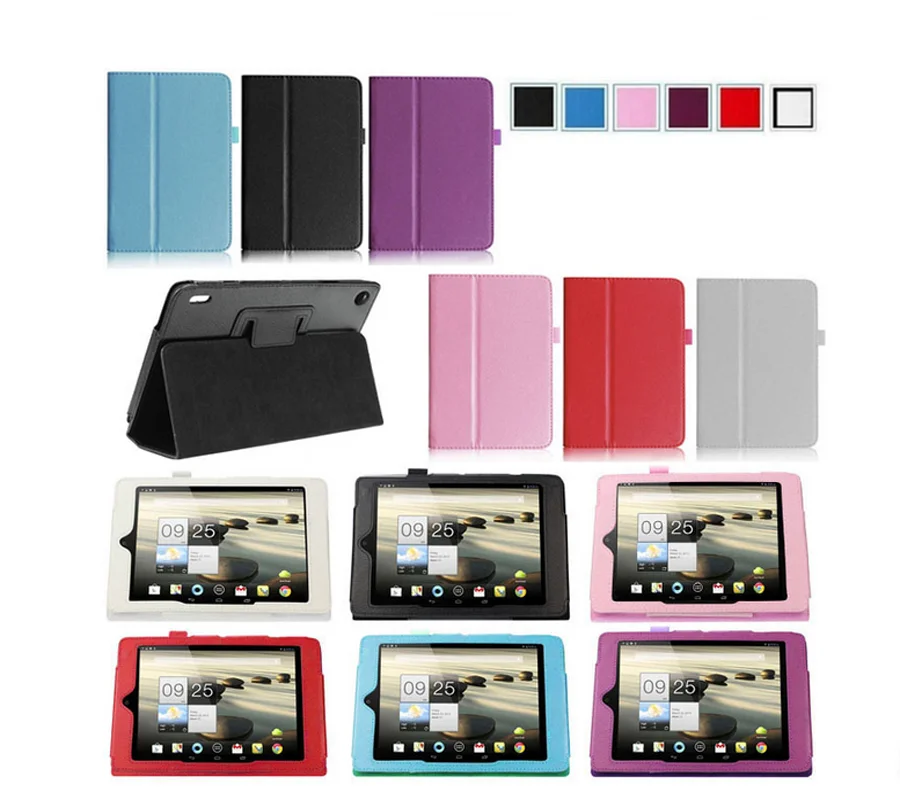 Мягкий кожаный чехол книжка личи для планшета Acer Iconia Tab A1 810 7 9&quot|Чехлы планшетов и