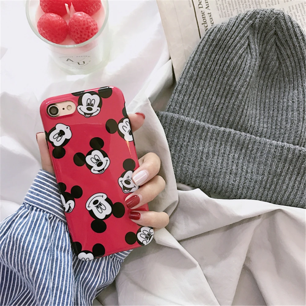 Cute Mickey Mouse Phone Case For iPhone 7 case Cartoon Donald Duck and Daisy Lovely Cover Plus Glossy Soft TPU |