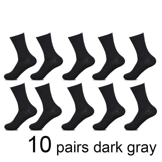 10 dark gray zF249 10 пар/лот, мужские бамбуковые носки, мужские брендовые Новые повседневные носки в деловом стиле, мужские носки из хлопка и бамбукового волокна, длинные зимние носки для подарков - Цвет: 10 dark gray zF249