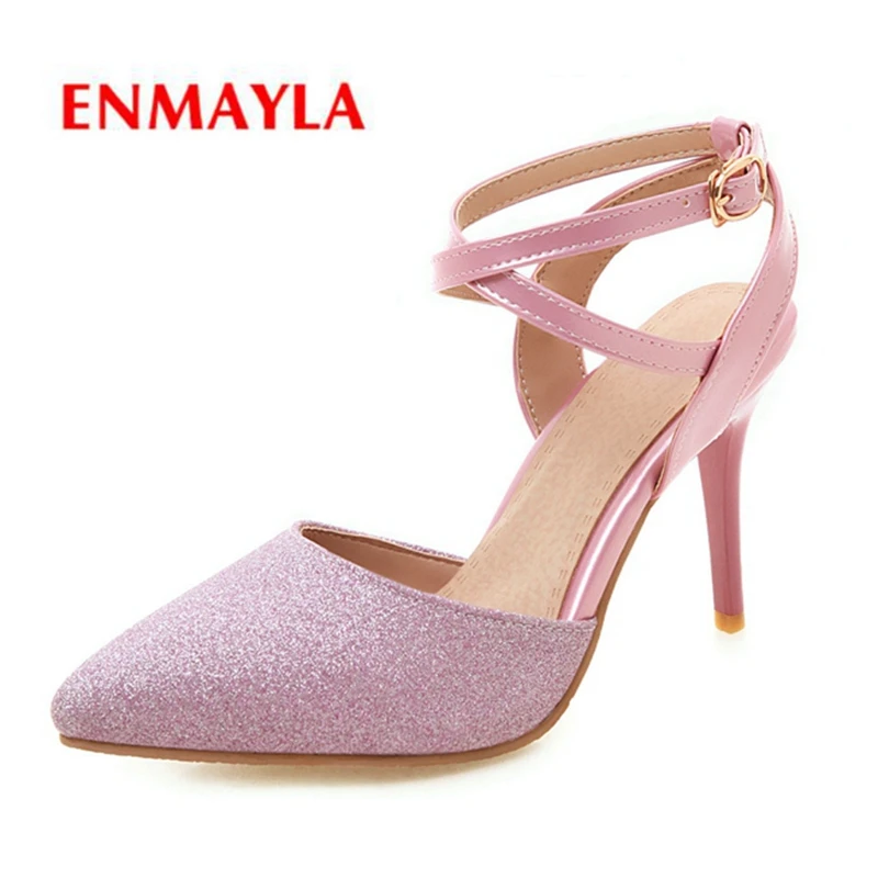 ENMAYLA 2019 Новое поступление Базовая очень высокая блестящая ткань женская обувь